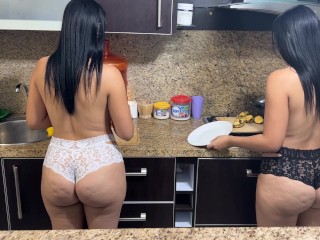 Mature Stepmother and Daughter Share a Love for Cooking in Intimate Settings