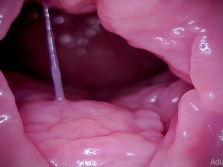 Giantess caresses cervix, whispers ASMR triggers, serves creampie dessert.
