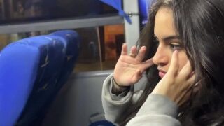 Unknown passenger, Latina bus rider, oral encounter, cum in mouth, shocking reality.