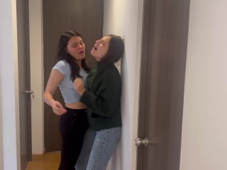 In the office meeting, my lesbian boss and I shared an intimate moment, marked by a driven exchange.