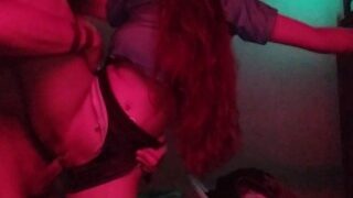 Teenage friend arrives from volleyball training, follows me relentlessly and wildly.